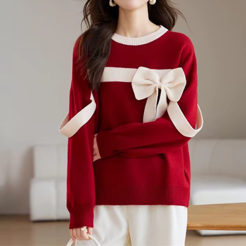 Christmas Bow Pullover Sweater