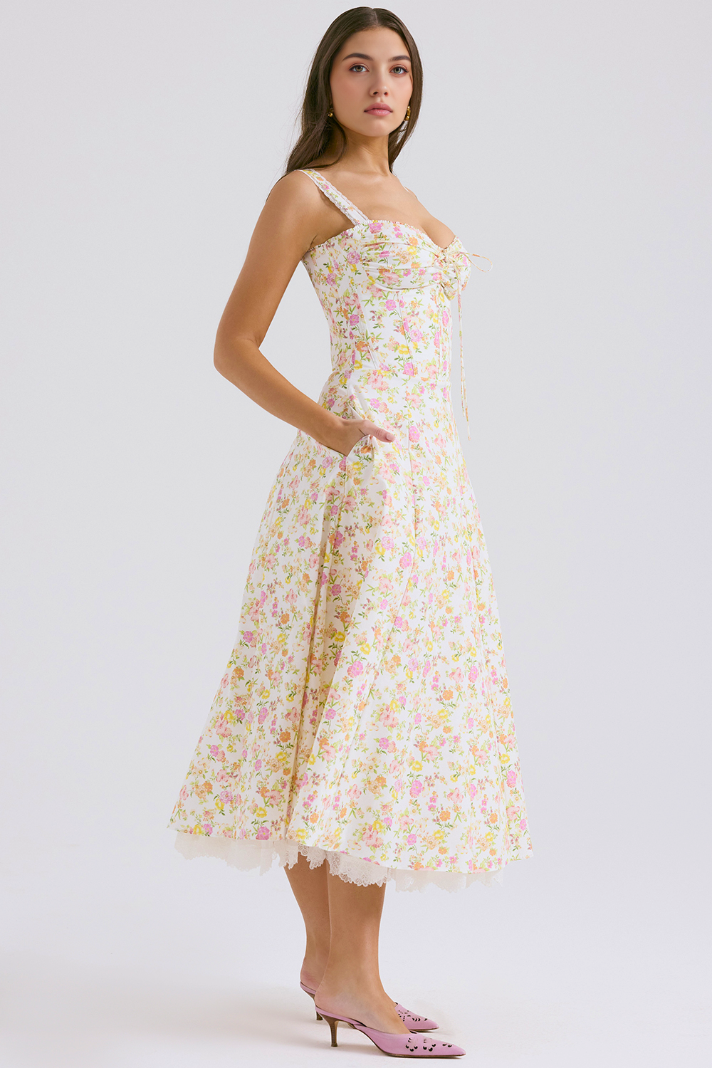 Solares Lace Bustier Dress