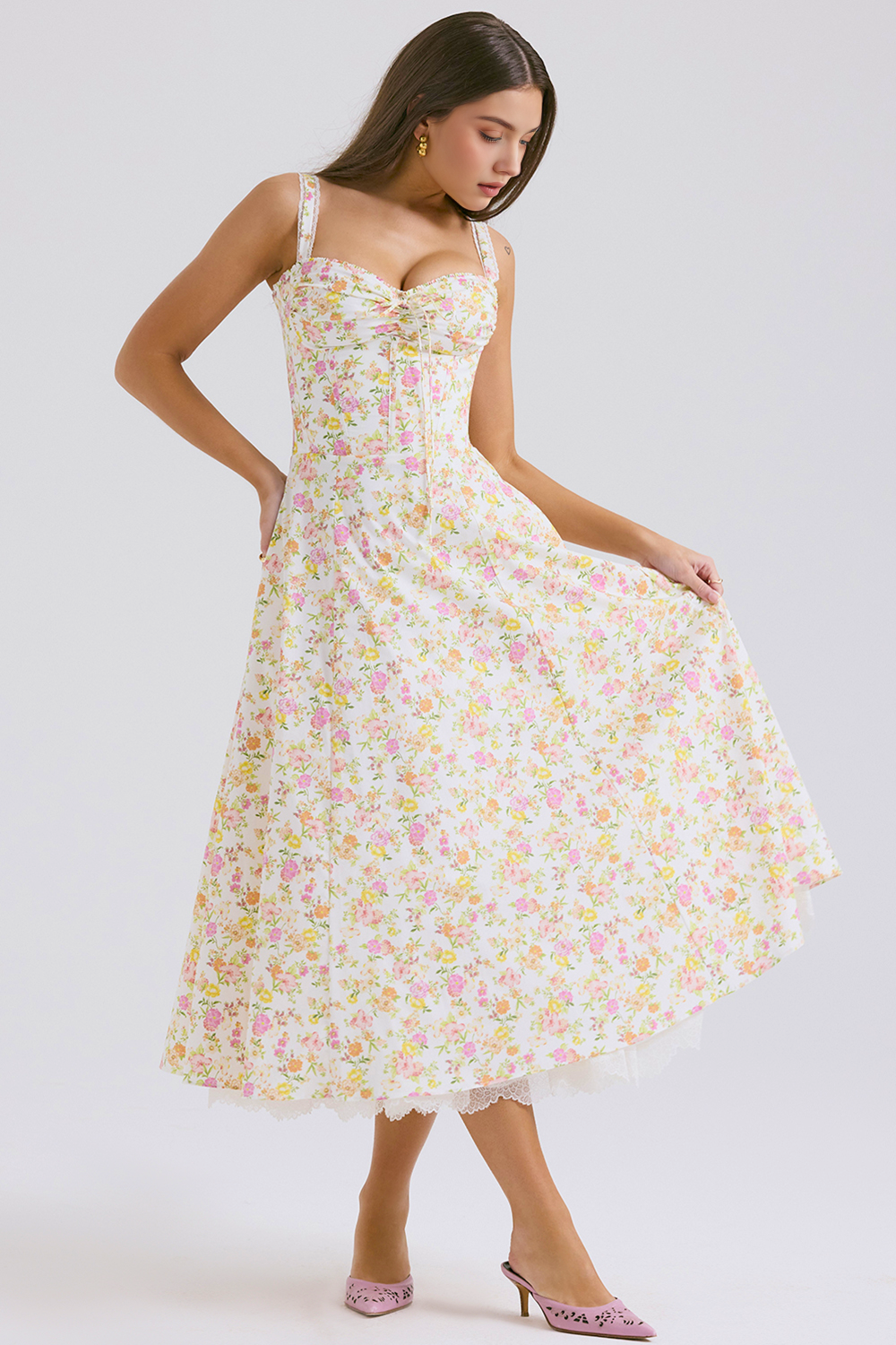 Solares Lace Bustier Dress