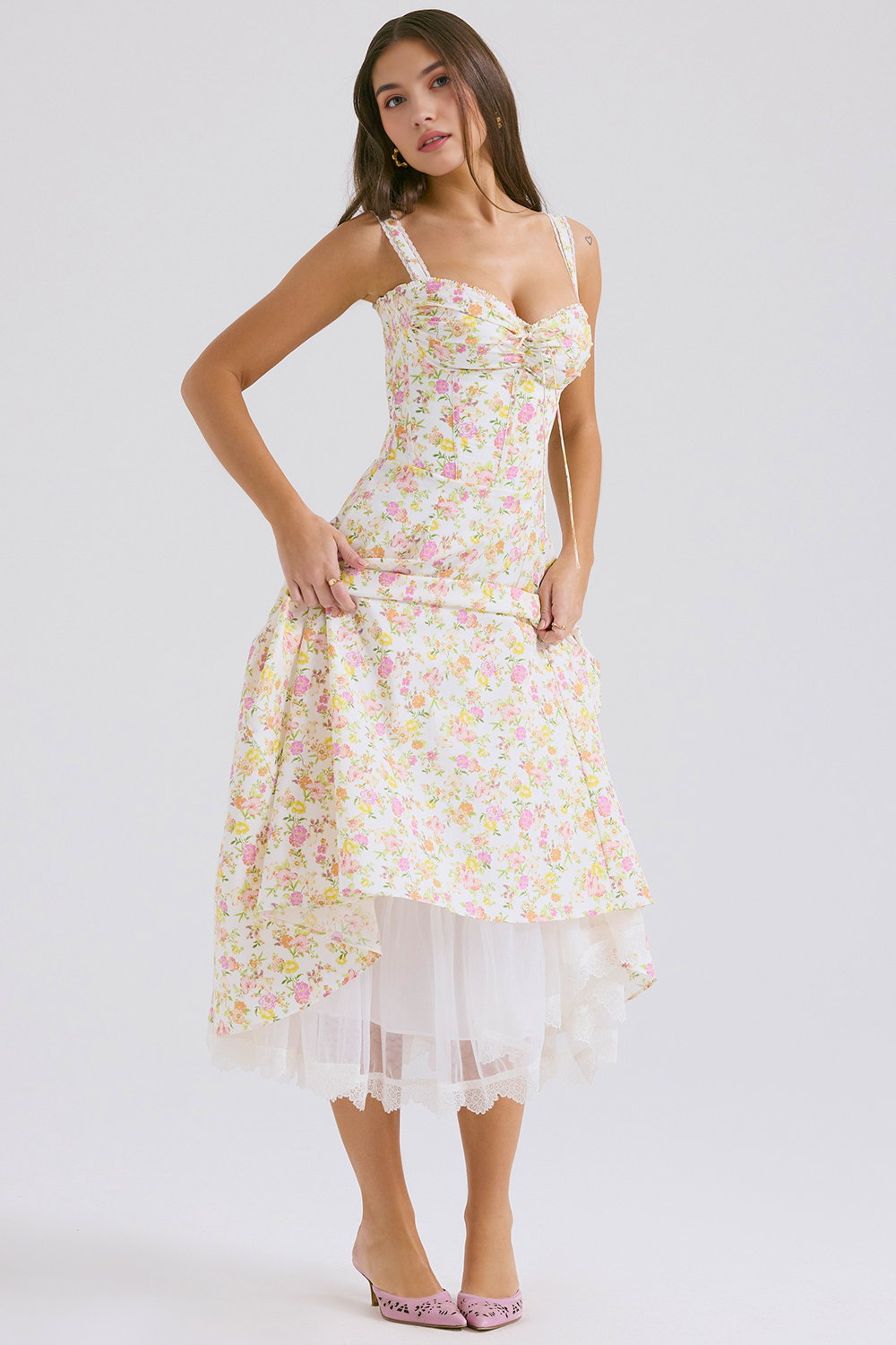 Solares Lace Bustier Dress