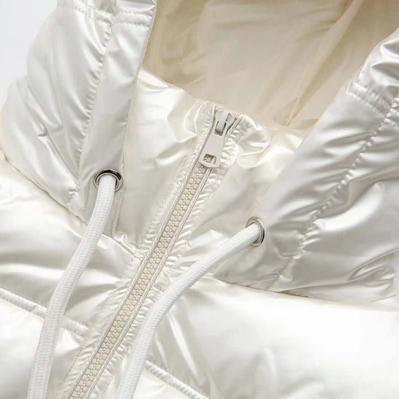 Metallic Hooded Coat