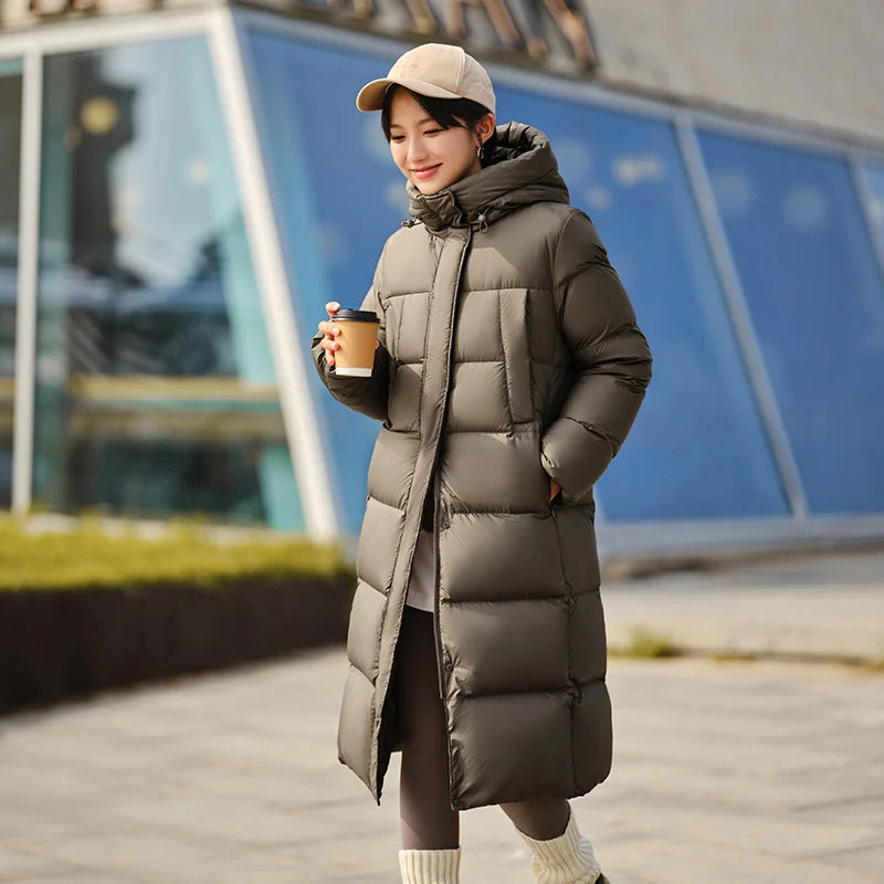 Long Puff Coat with Hood