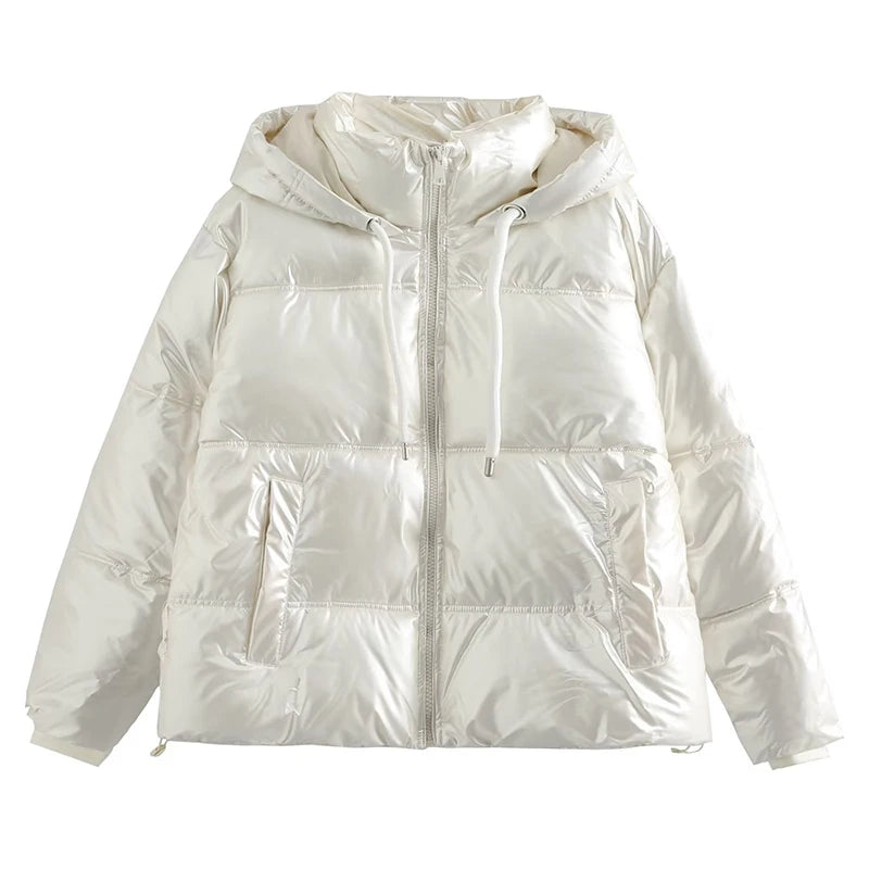 Metallic Hooded Coat
