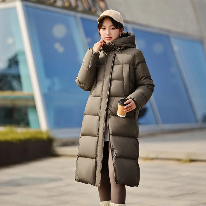 Long Puff Coat with Hood