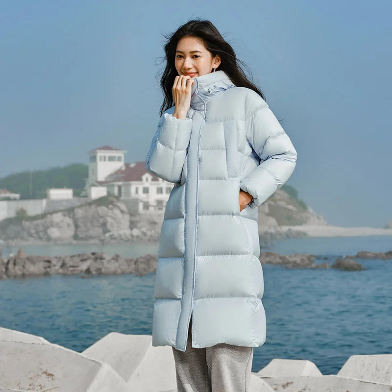 Long Puff Coat with Hood