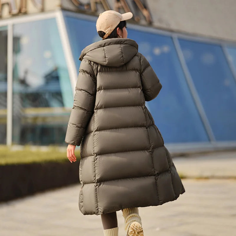 Long Puff Coat with Hood