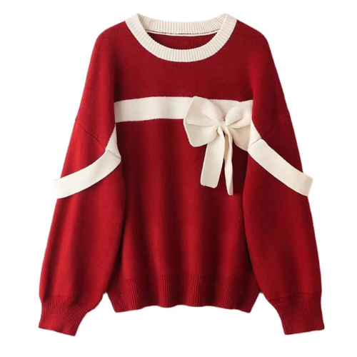 Christmas Bow Pullover Sweater