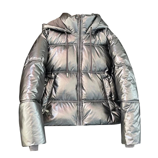 Metallic Hooded Coat