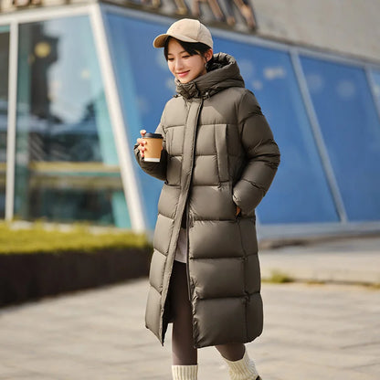 Long Puff Coat with Hood