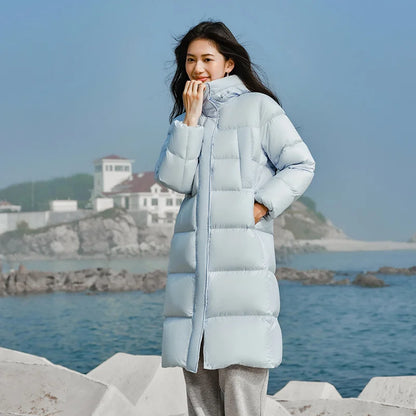 Long Puff Coat with Hood